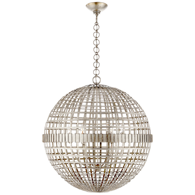 AERIN Mill Large Globe Lantern, Burnished Silver Leaf