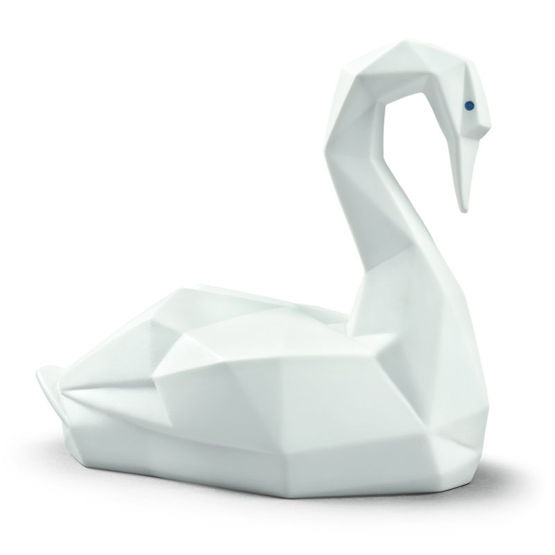Swan Figurine, Matte White