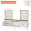 Buffet avec bahut, grain de bois rétro, armoire avec armoires et tablettes ouvertes, 105 po-1494117156