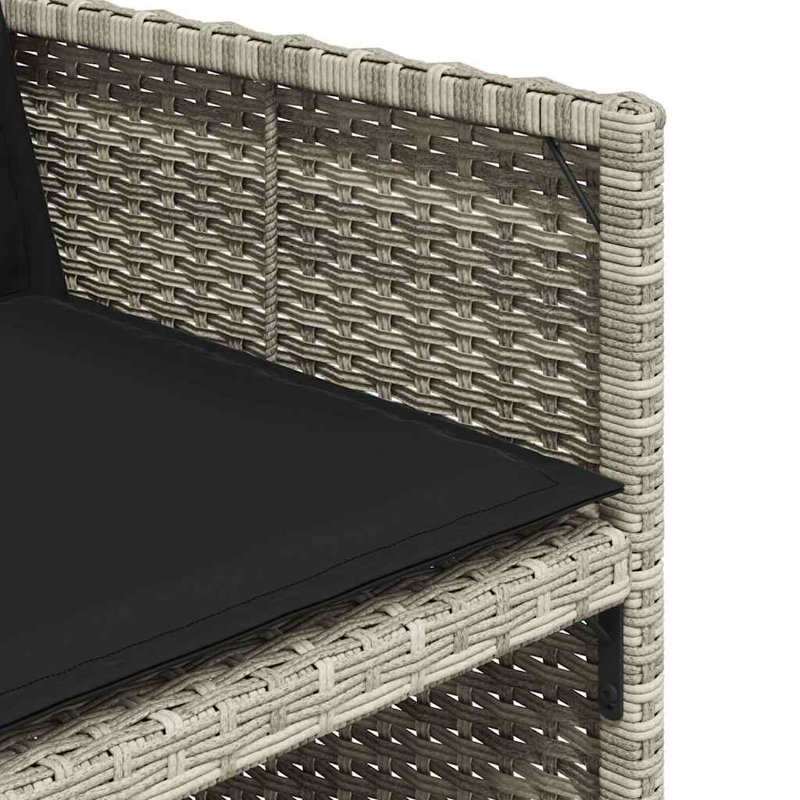 Patio Dining Set with, 17 Pieces: Table, 16 Chairs, Black Cushion/Light Grey Frame