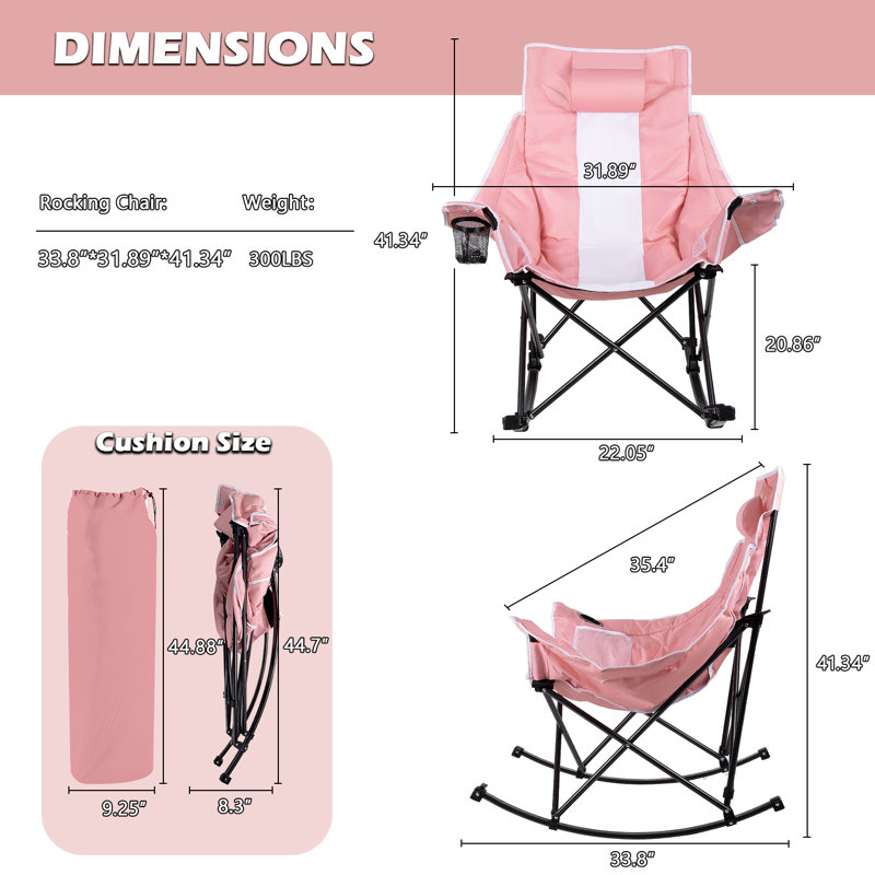 Chaise berçante d'extérieur, Rose