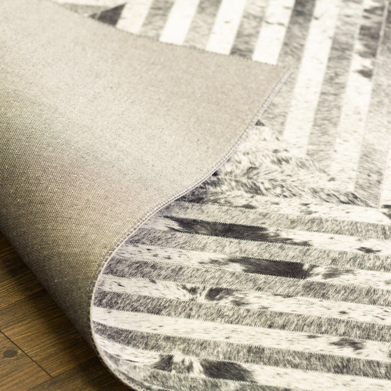 Tapis gris / noir Sechura, Rectangle 5 pi x 7 pi