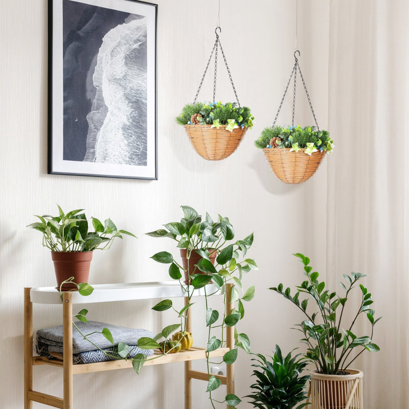 60.00cm Faux Topiary in Macrame Hanger