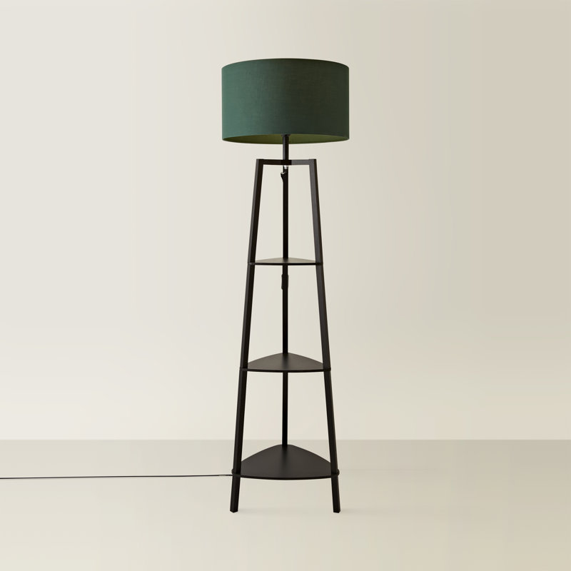 Aidrian 155cm Tripod Floor Lamp, Green, No, Black