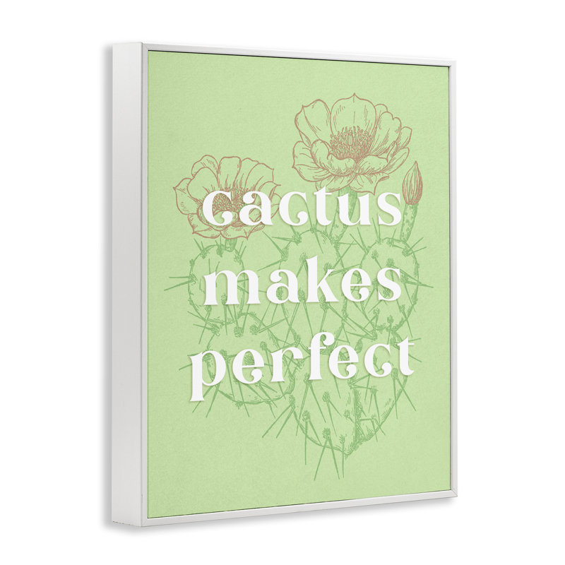 «Cactus Makes Perfect», estampe numérique encadrée par Ziwei Li bh-880, Estampe numérique encadrée blanc bord de mer