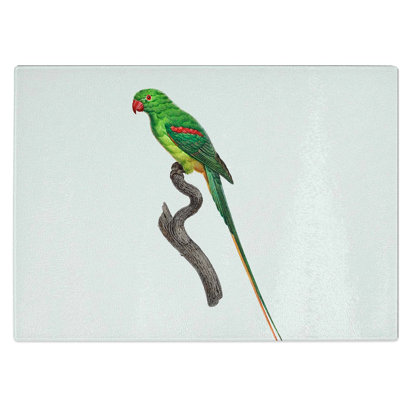 Tempered Glass Alexandrine Parakeet Chopping Board