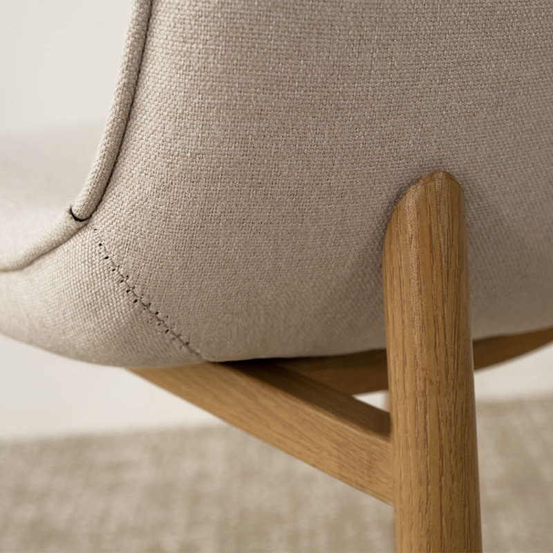 Chaise d'appoint rembourrée à dossier complet de 18 po de hauteur, Beige
