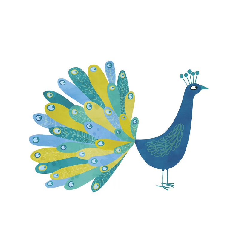 « Peacock » par Nic squirrell-impression, Toile tendue, H 26 po x l 26 po x P 1,5 po, Pas de tapis