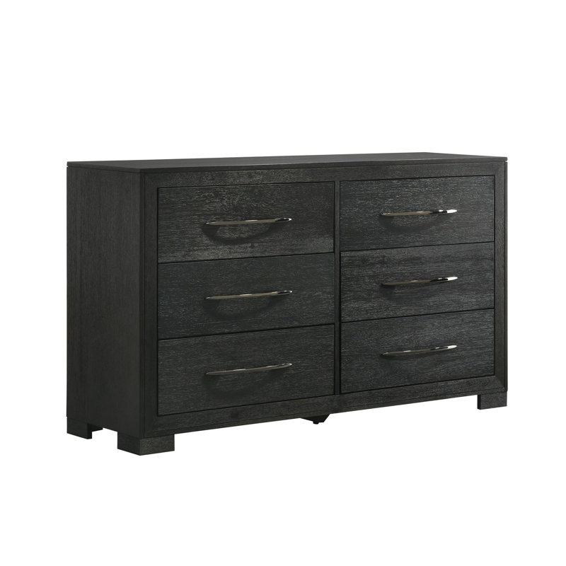 Latitude Run® Walla 6-Drawer Dresser in Black