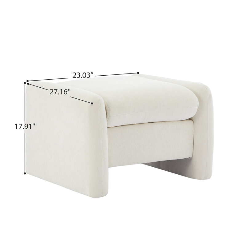 Upholstered Ottoman, Beige