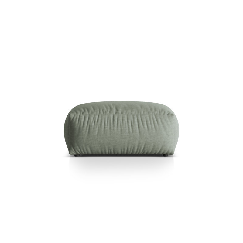 Carlens 65cm Wide Solid Colour Pouffe Ottoman, Moss Green