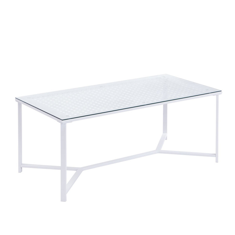 100cm Glass Top Console Table, White