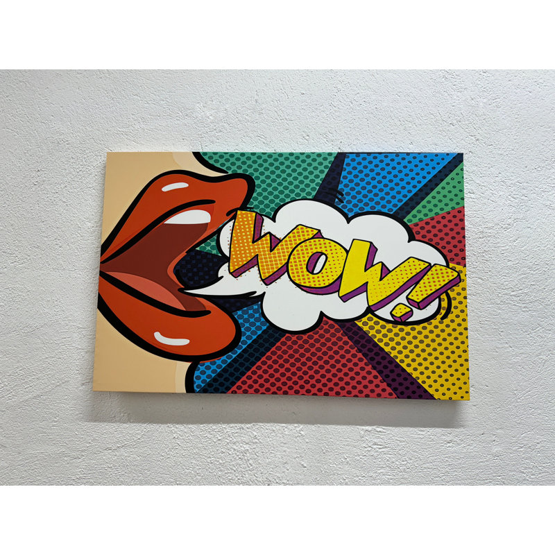 Modern Modern WOW Pop Art Canvas: Vibrant Printed Wall Decor, 1P GoldFramedCanves, H: 11,9 po x l: 15,8 po