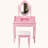 Vanity Desk Set with 360° Rotating Mirror and 4 Drawers-85722888