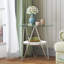 Table d'appoint ronde, table de bout en verre avec tablettes de rangement-1178079212