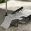 Méridienne pliante avec dossier inclinable, fauteuil de bronzage, blanc crème