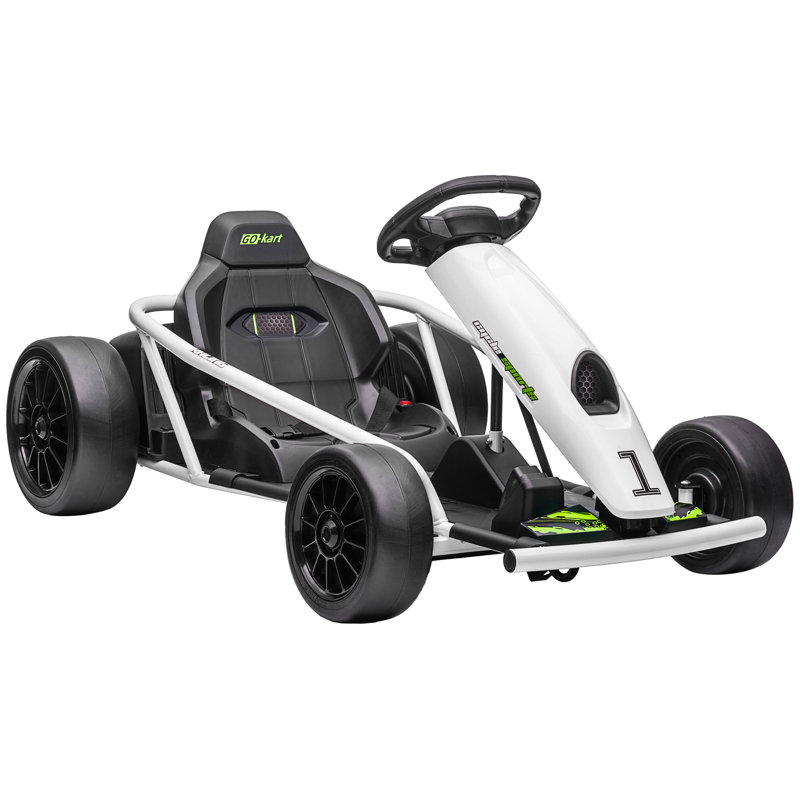 HOMCOM 24V Electric Go Kart for Kids with Drift Mode for 8-12 Years White