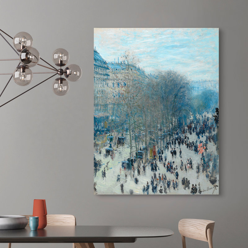 Boulevard Des Capucines by Claude Monet - Wrapped Canvas Art Prints, 80cm H x 60cm W x 4cm D