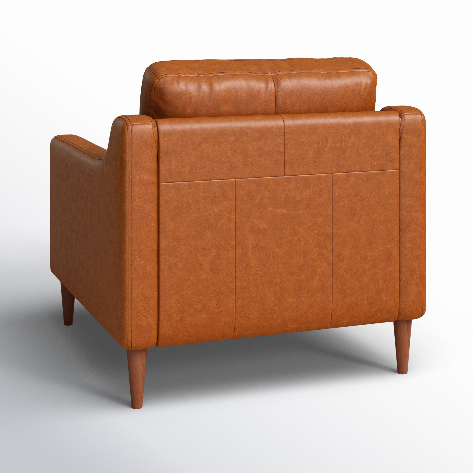 Daylen Pine Genuine Leather Armchair