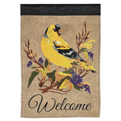 Drapeau de bienvenue chardonneret 13 x 18
