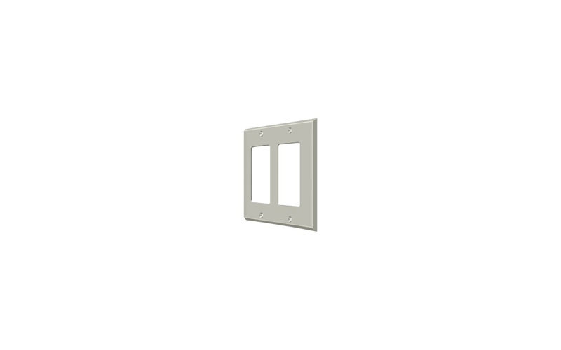 Deltana SWP4741U26 Switch Plate; Double Rocker; Bright Chrome Finish, Nickel