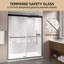 50-54" W x 70" H Framed Shower Door Double Sliding Door with 1/4" (6mm) Clear Tempered Glass, 2 Towel Bars for Walk-in Bathroom, Matte Black Finish Shower Doors, Reversible Installation-98666123
