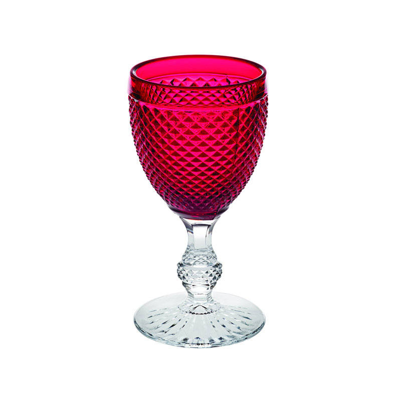 Bicos Handmade Wine Glass, Red/Clear