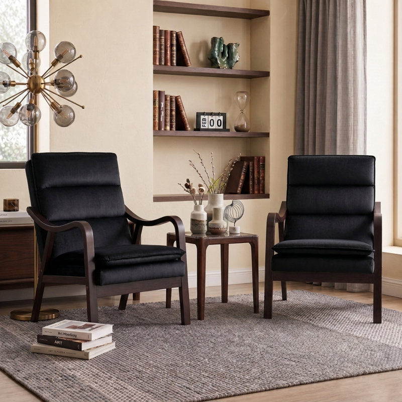 Fauteuil de style médiéval moderne, Noir