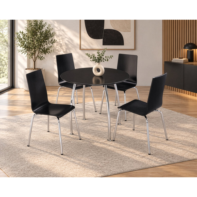 Penkridge 4 -Person Dining Set, Black