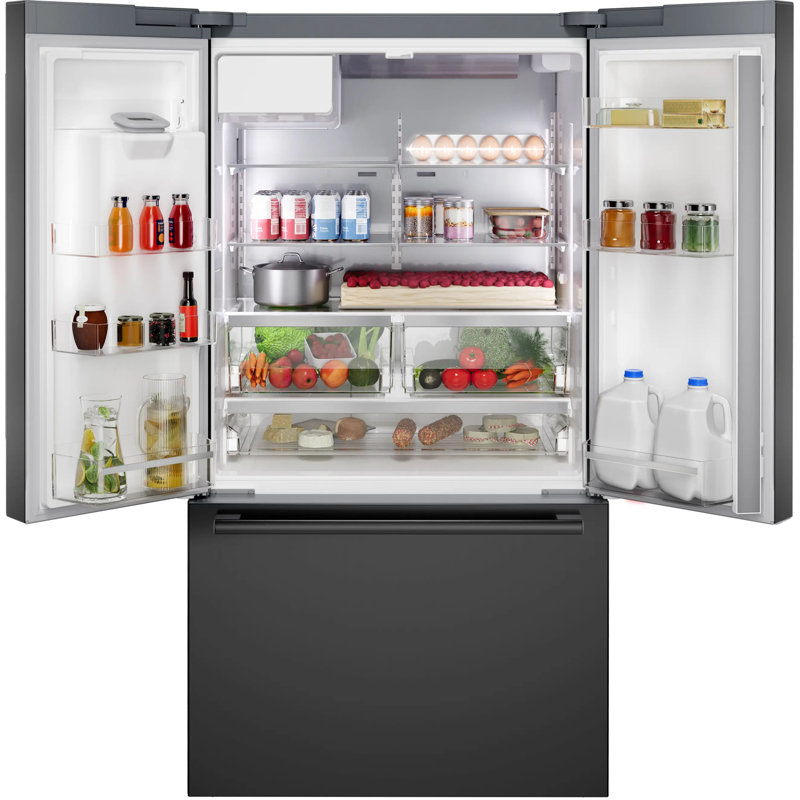 Free-Standing Fridge-Freezer, Black Stainless Steel