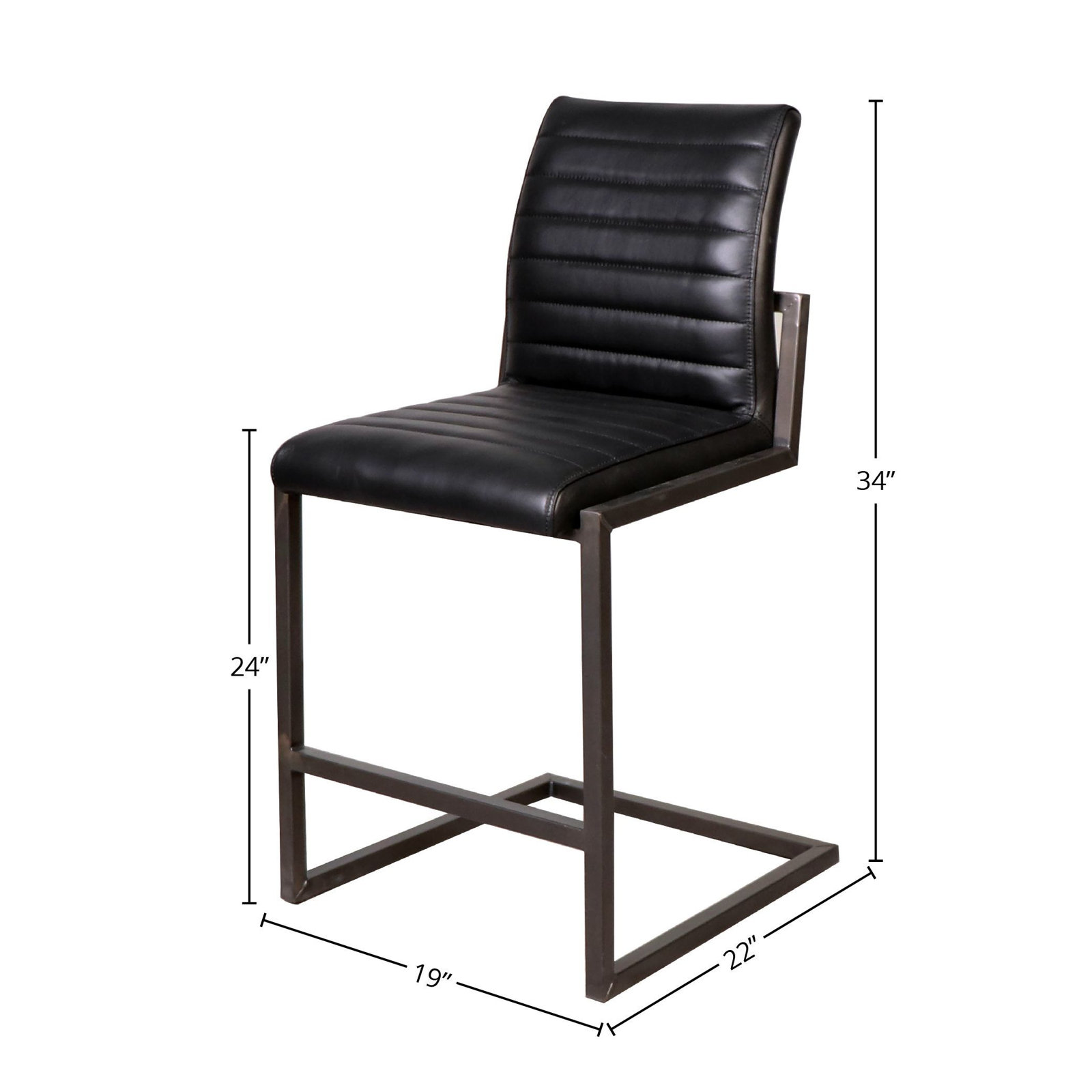 Doxie Bar Stool, Counter Stool (24” Seat Height), Black