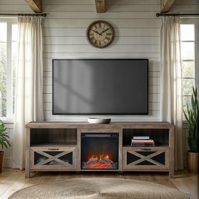 Tansey 70" Media Console with Electric Fireplace