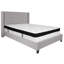 Lit plateforme tapissier capitonné Aluino avec matelas à ressorts ensachés en mousse viscoélastique-262001774-262001762