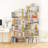Geometric Bookcase S-Shaped Bookshelf w/ Metal Frame Gold-796637932