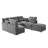 85'' W Chenille Modular Couch Sleeper Sofa-1616643308