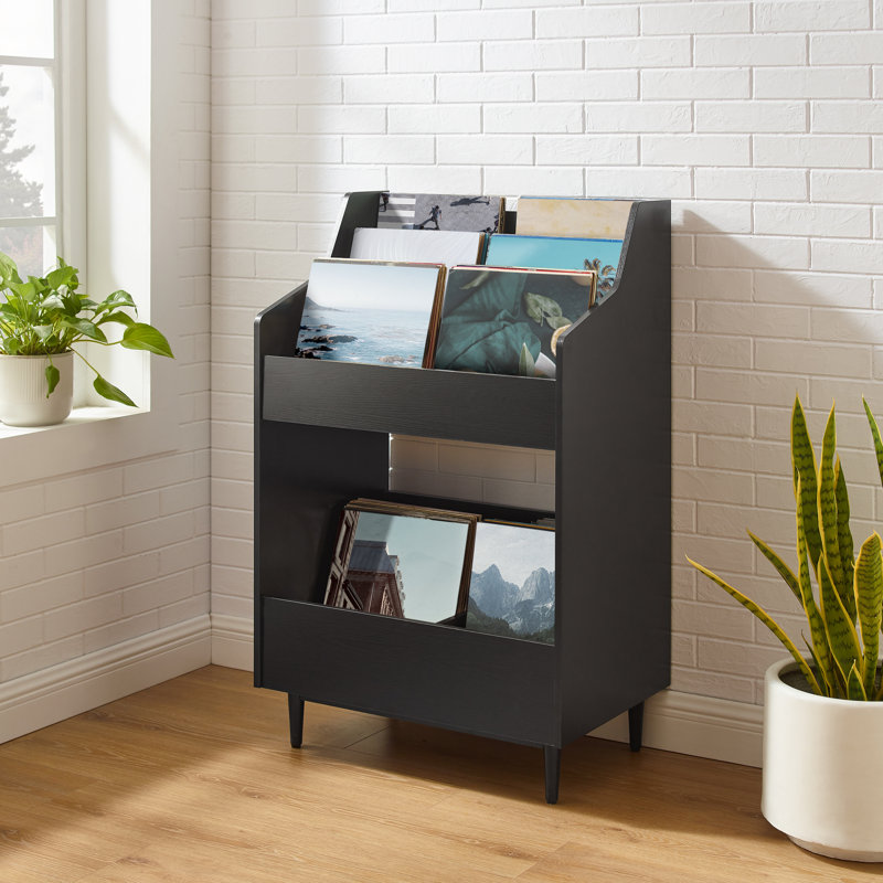 Liam 45.25'' H Media Shelves, Black