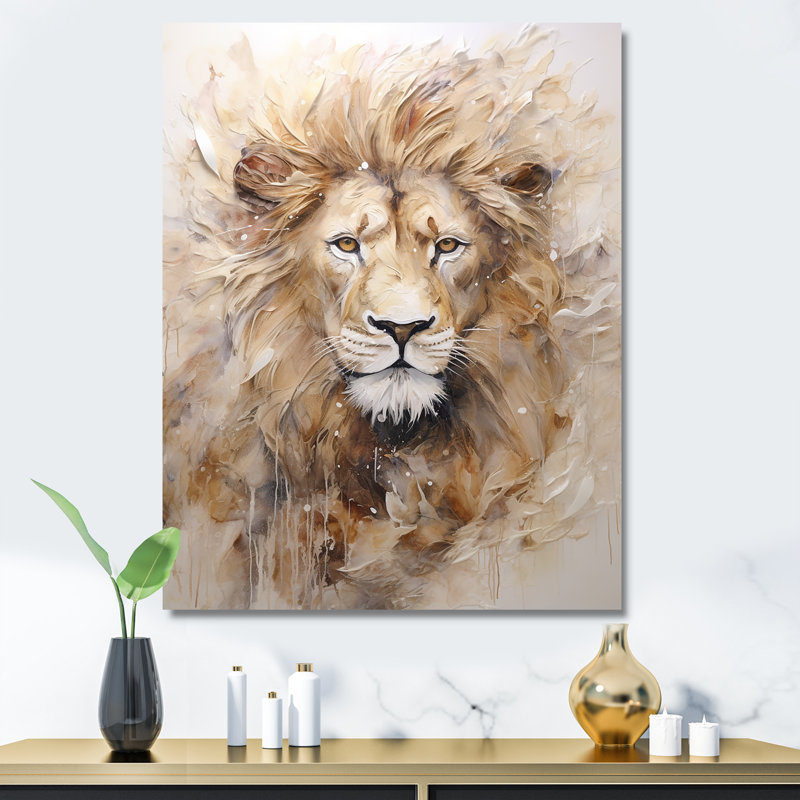 «Powerful Lion S Stare Portrait IV», reproduction, Toile tendue, H 32 po x l 24 po x P 1 po