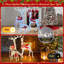Ensemble de 3 décorations de Noël en forme de renne avec 3 lumières DEL