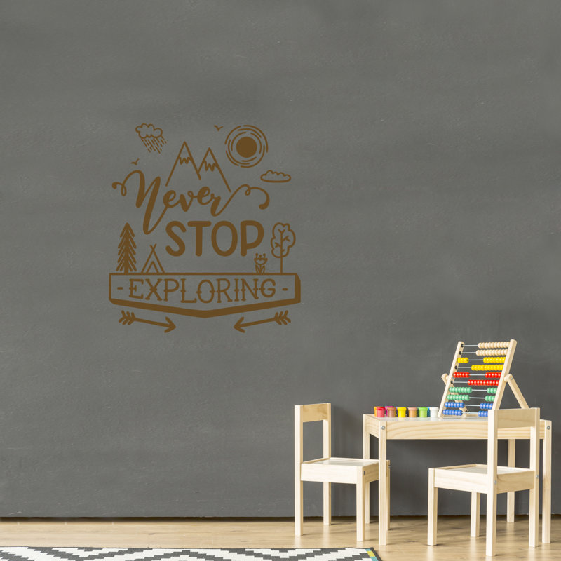 Text & Numbers Wall Decal, Brown