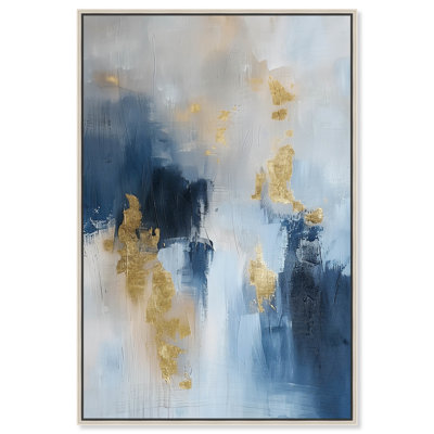 Art mural abstrait bleu Morning Dew par Art Remedy