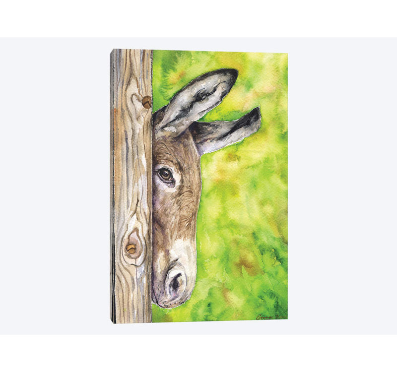 «Donkey in Nature» par George Dyachenko, reproduction sur toile, H 12 po x l 8 po x P 0,75 po, Toile tendue, Pas de tapis