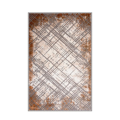 Tapis tissé de qualité supérieure, 2,6 x 4,0 pieds | 100% polyester, antibactérien, antidérapant | Impression numérique 3D, lavable à la machine, hauteur des poils: 0,04 po | Idéal pour le salon, la chambre à coucher et la décoration intérieure