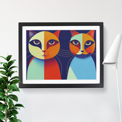 Two Abstract Cats Vol.3 - Framed Print