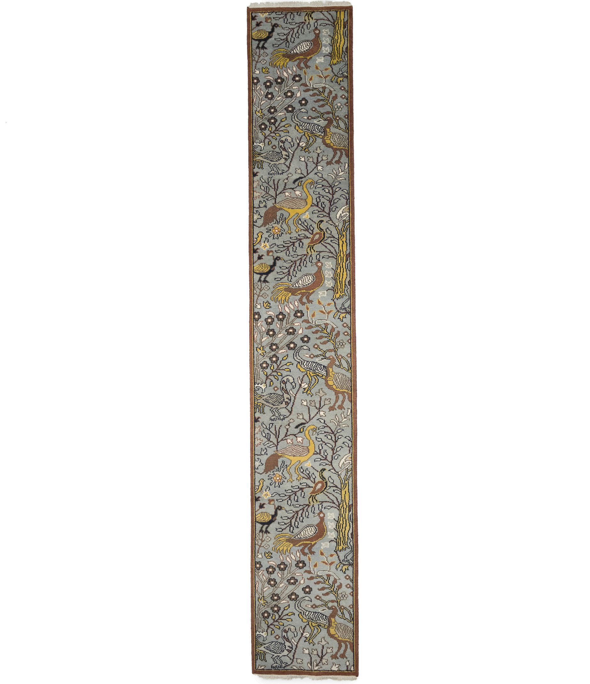 ADMINRUGS Light Gray Pictorial 2'6X16 Handmade Oriental Runner Rug ...
