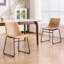Chaises de salle à manger en cuir Anke, brun clair Anke-94808730