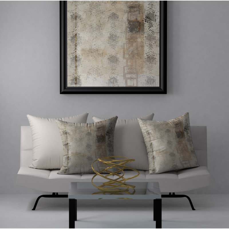 Coussin décoratif abstraite, 18 po x 18 po
