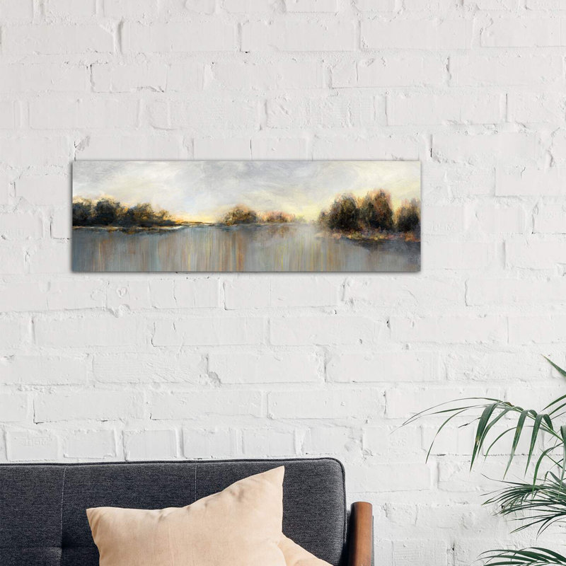 Rain At Dawn by Nan - Wrapped Canvas Panoramic Painting, 30.48 cm H x 91.44 cm W x 3.175 cm D