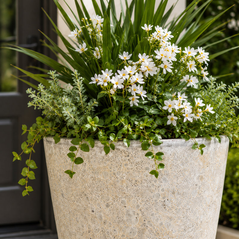 Pot de fleurs Vaso de 70 cm (27,5 po) - Lave blanche, Cream