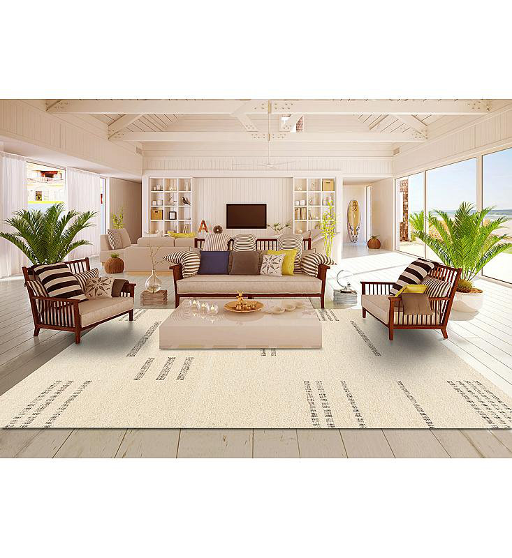 Santa Fe Flatweave Wool Striped Area Rug, Rectangle 8' x 10'