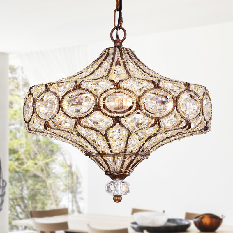 Luminaire suspendu 4 lumières Keyundra, Bronze